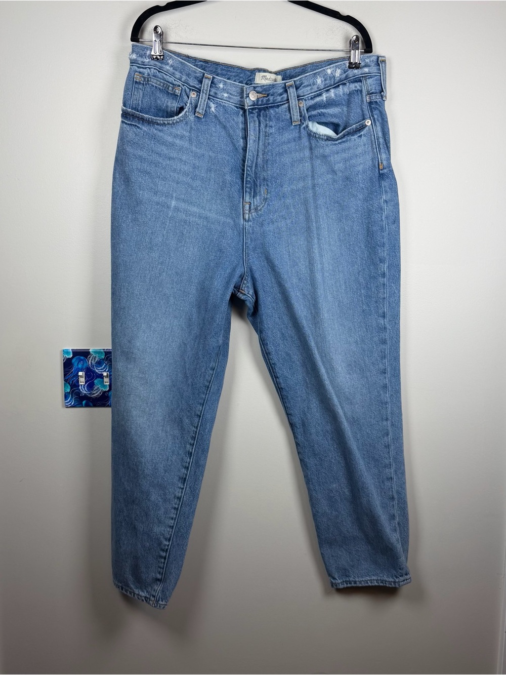 Madewell The Mom Jean Medium Blue Wash Size 32 Straight Leg Cotton